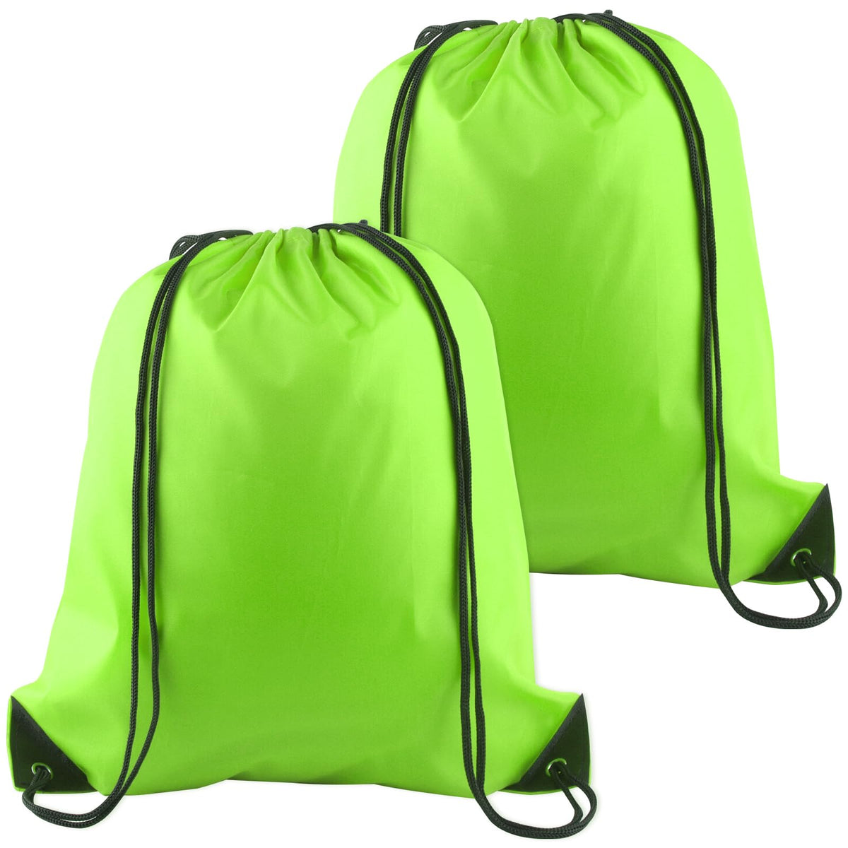 PLULON 6 Pcs Drawstring Bags Bulk Fluorescent Green Drawstring Backpack String Backpack Cinch Sack Sport Gym Backpack Bags for Yoga Traveling Outdoor Sports