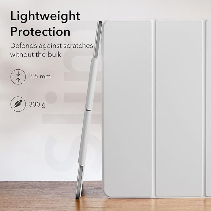 ESR for iPad Pro 12.9 6th/5th/4th Gen, iPad Air 13 Inch Case M3/M2 (2025/2024), Powerful Magnetic Attachment, Slim Trifold Stand Case, Supports Pencil Pro & USB-C, Rebound Series, Brilliant White
