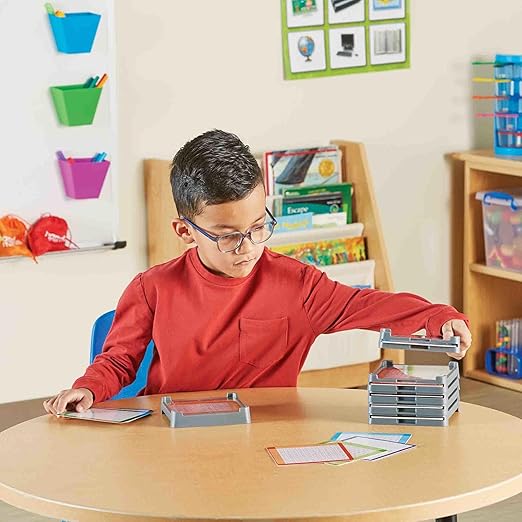 hand2mind Cuisenaire Rod Workspace Trays, Trays and Activity Mats Only, Teaching Fraction Bars, Math Manipulatives, Teacher Must Haves Elementary, Kindergarten Homeschool Supplies (Set of 6)