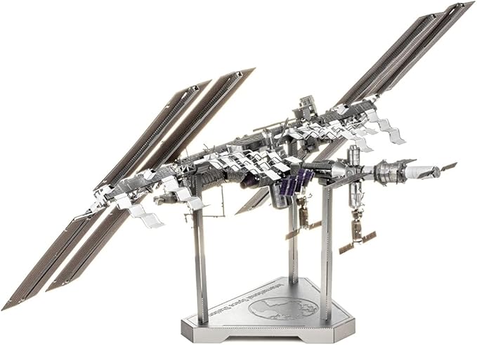 Metal Earth Fascinations Premium Series International Space Station 3D Metal Model Kit Bundle with Tweezers