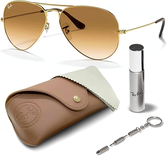 Ray-Ban RB3025 AVIATOR GRADIENT Pilot Shaped Sunglasses for Men & Women with Official RAYBAN Eyewear Kit