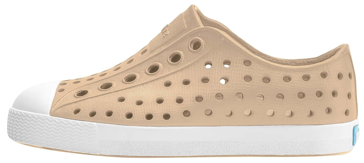 Native Shoes Unisex-Kids Jefferson Sneakers, Flax Tan/Shell White, 7 Toddler
