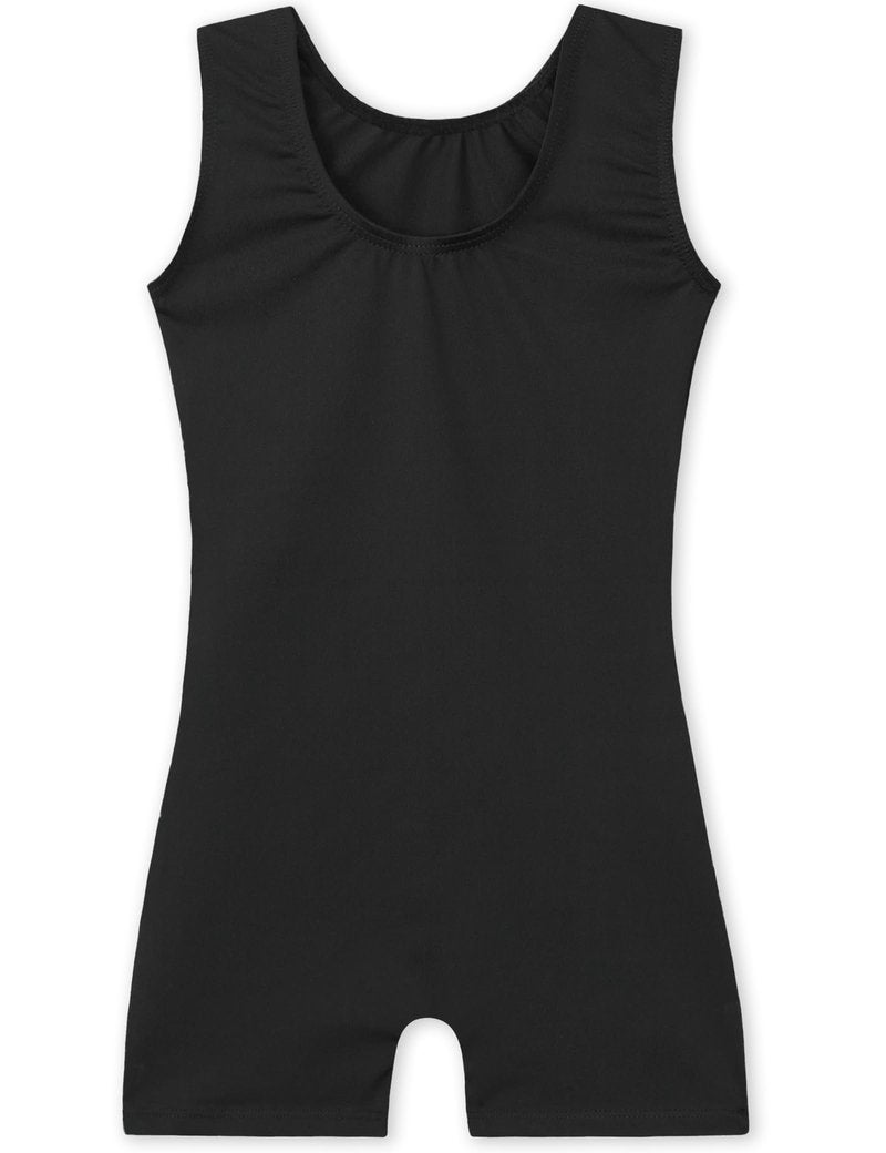 Nokecina Leotard for Girls Gymnastics Size 7-8 Years Old Black Workout Bodysuits One Piece Kids Biketards