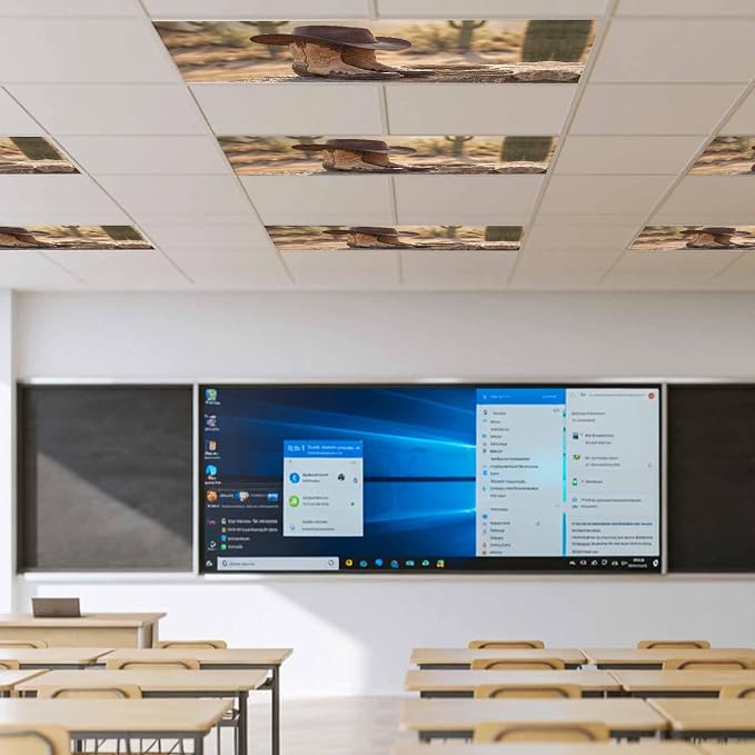 Fluorescent Light Covers, Cowboy Western Magnetic Light Covers