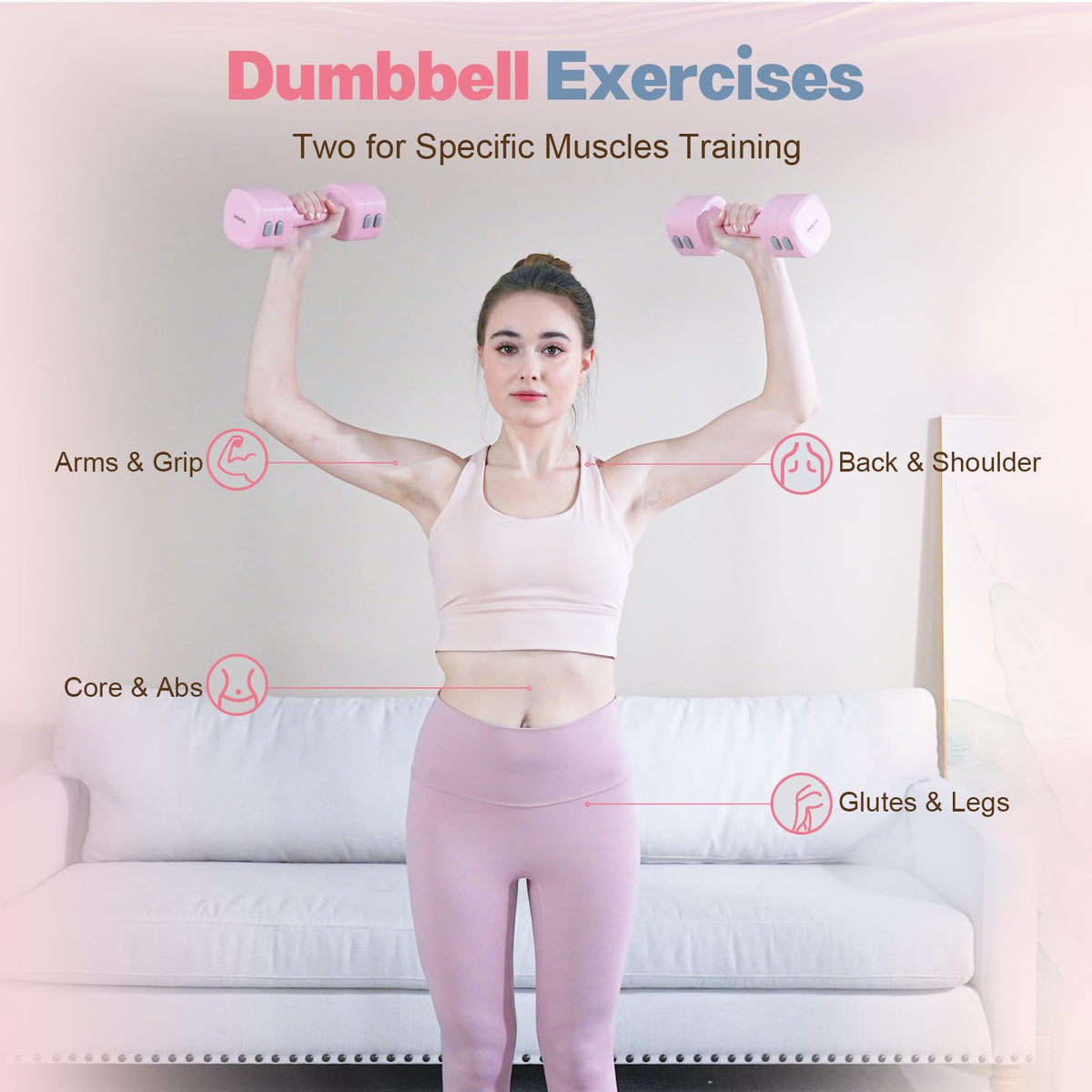 kisnbld Adjustable Dumbbell Set, 2-in-1 Dumbbells & Kettlebell,Hand Weights