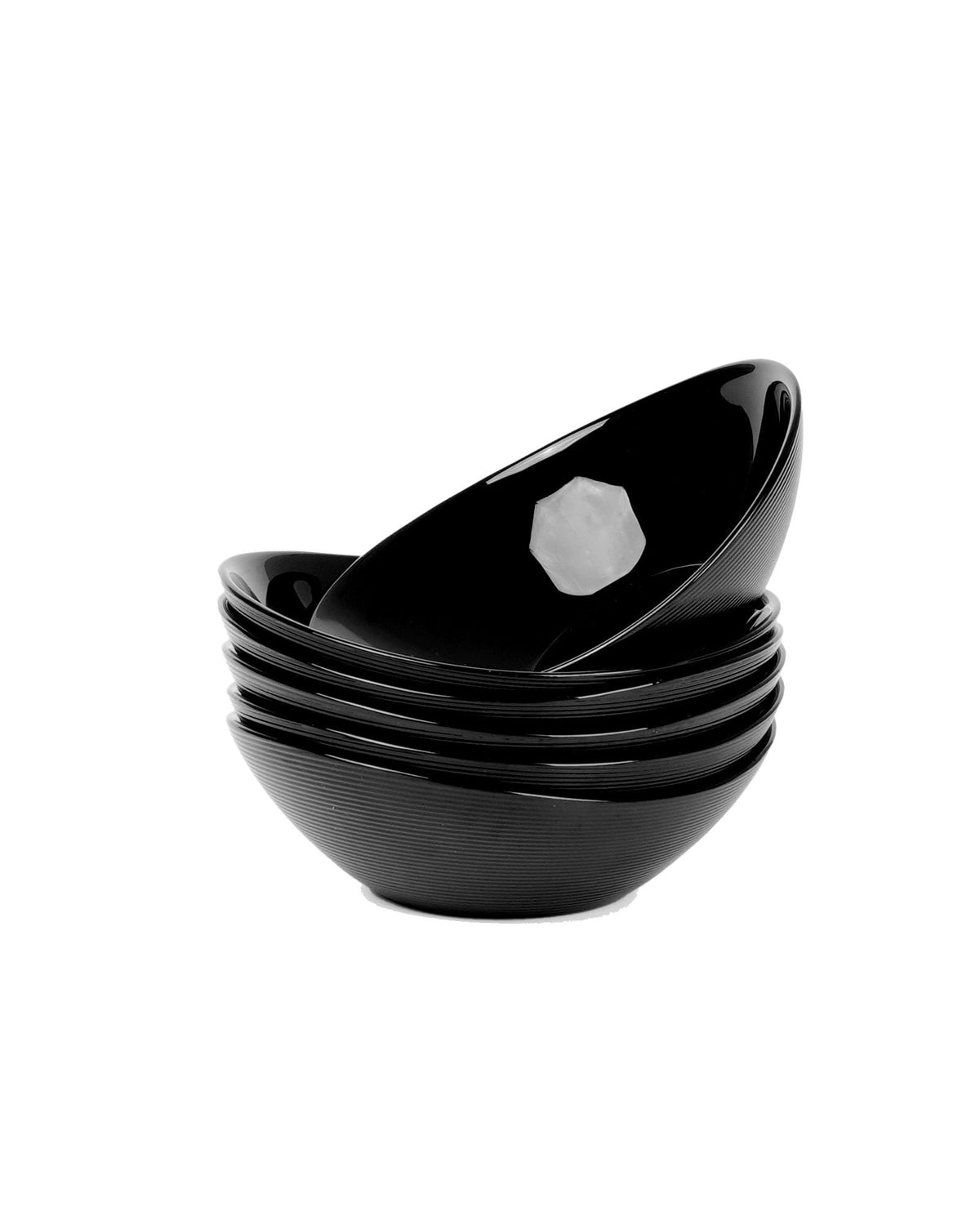 LaGlint 12 OZ Ice Cream Bowl Set of 6, 6 Inch Black Opal Glass