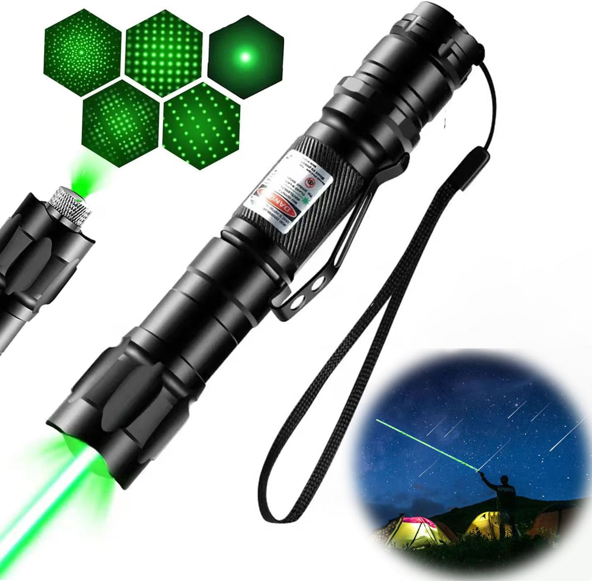 IVVTRYI Rechargeable Green Laser Pointer with one-Button on/Off