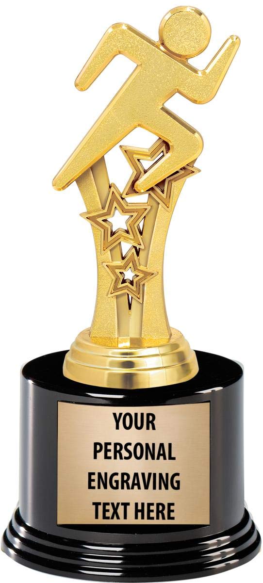 Crown Awards Running Trophy, 7.25" Runner Trophy with 5 Lines of Text Included Prime