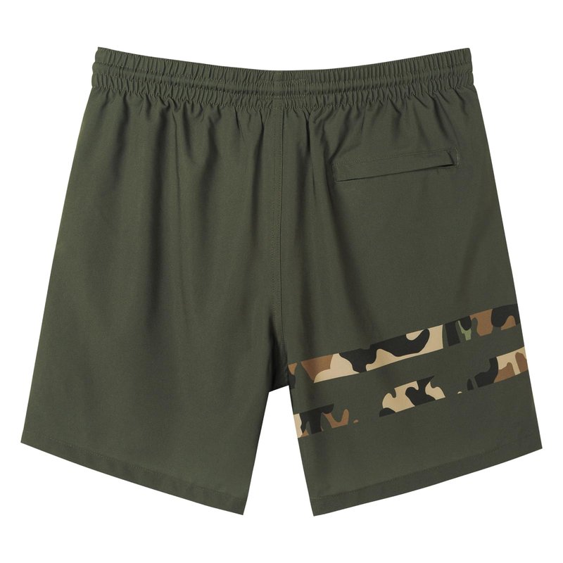 SURF CUZ Mens Swim Trunks with Compression Liner Quick Dry Swim Shorts 7" Swimming Trunks Stretch Bathing Suit Zipper Pockets,Jungle Drift,S