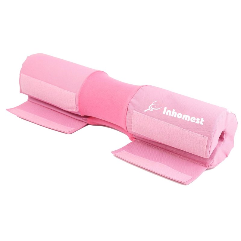 Inhomest Barbell Pad Squat Pad for Squats Hip Thrusts Lunges Glute - Neck & Shoulder Protective Pad with Nylon Padding Support, Fit for Smith Machine and Olympic Standard Weightlifting Cushion (Pink)