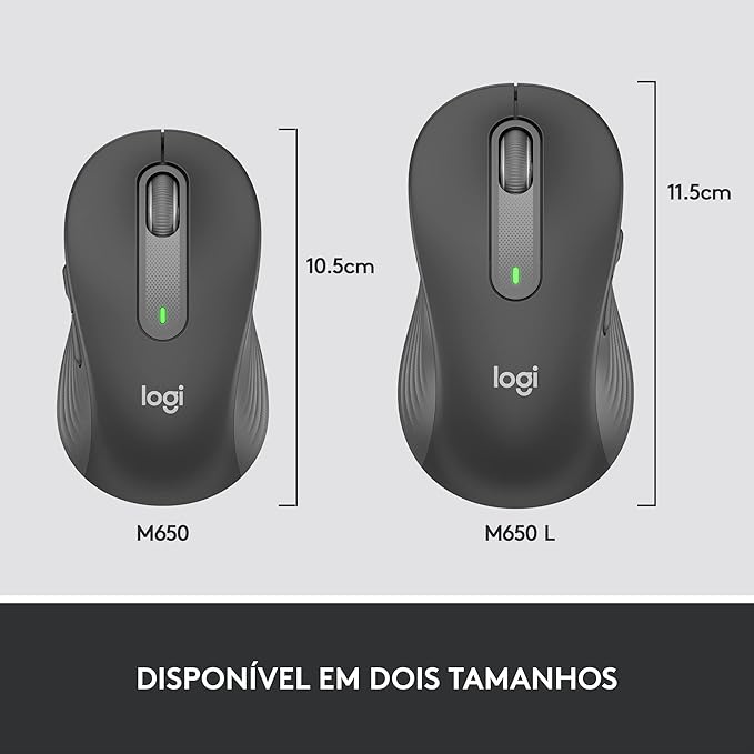 Logitech Signature M650 Wireless Mouse - for Small to Medium Sized Hands, 2-Year Battery, Silent Clicks, Customizable Side Buttons, Bluetooth, Multi-Device Compatibility (Graphite)