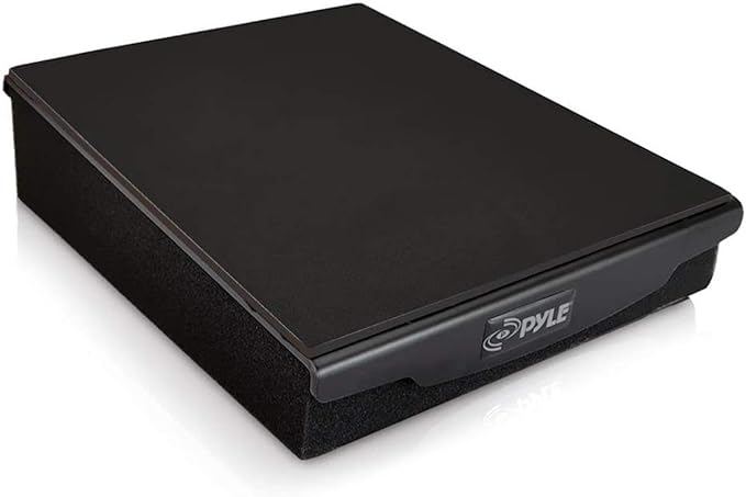 Pyle Speaker Isolation Pads - 10.4 x 13 x 2.8 inches - Acoustic Noise Isolation Platform - Foam Riser Recoil Stabilizer with Rubber Base for Studio Monitor, Subwoofer, Loudspeaker - PSIO6