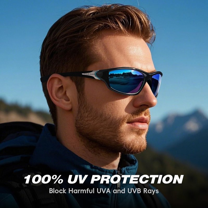 FAGUMA Sports Polarized Sunglasses For Men Cycling Driving Fishing UV400 Protection