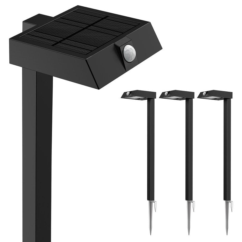 XMCOSY+ Solar Pathway Lights, 4 Pack All-Metal Motion Sensor Outdoor Lights Waterproof, 300LM Bright Garden Light for Yard, Backyard, Driveway, Walkway, 3 Lighting Modes (Warm/Cool White)
