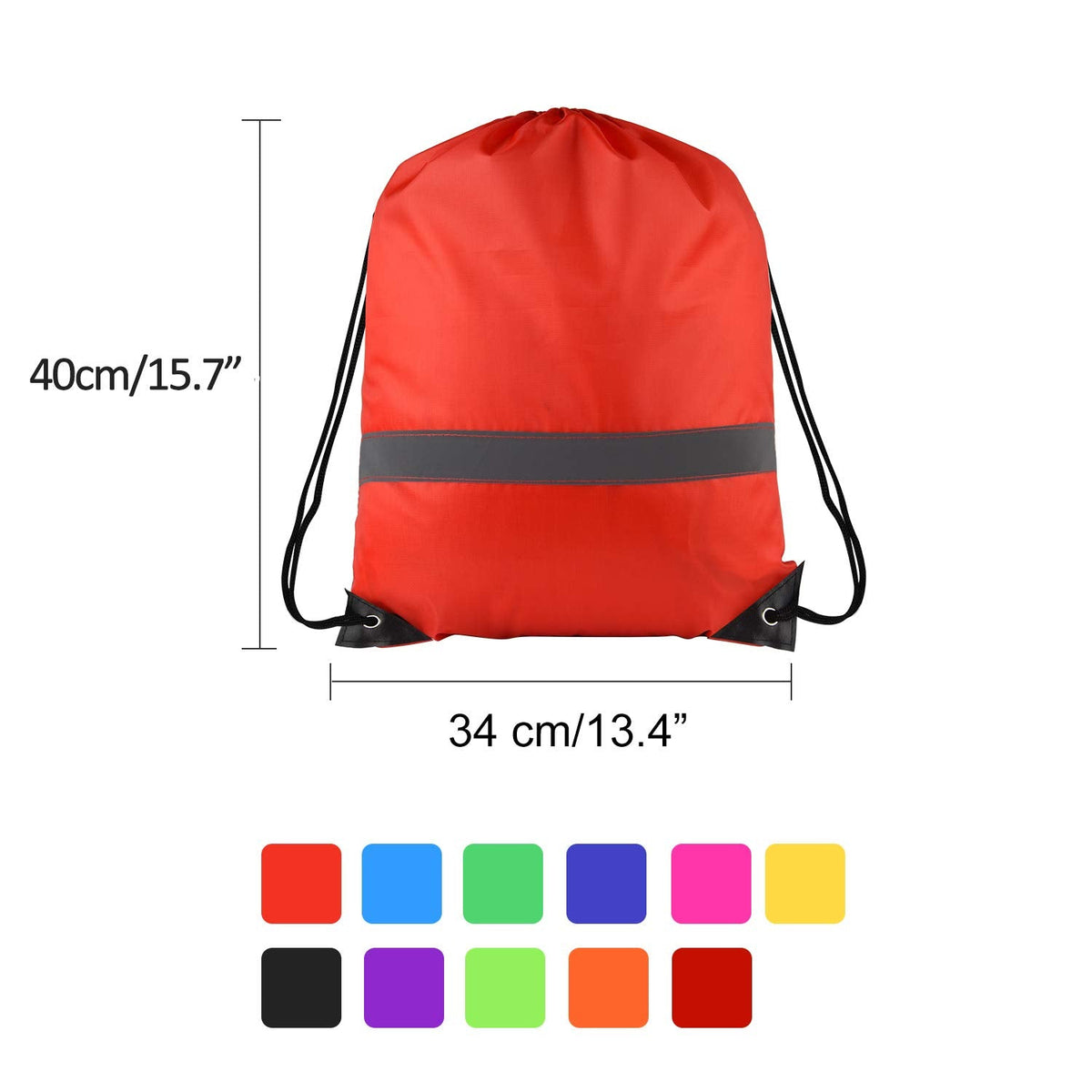 KUUQA 22 Pcs Drawstring Backpack Bag Bulk Reflective Backpack String Bags Cinch Sack Backpack for Team Yoga Sport Gym Traveling (11 Colors)