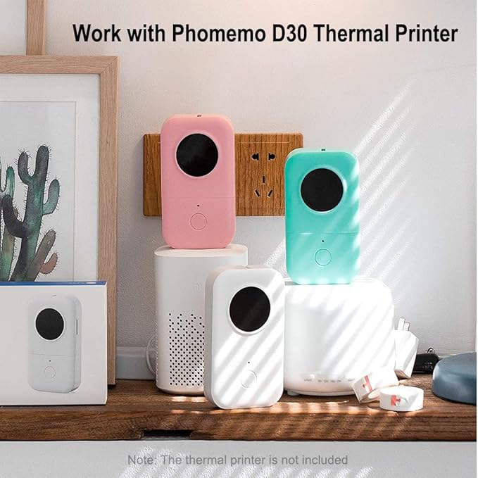 Phomemo D30 Label Maker Continuous Label Tape, Black on The Picnic, Poi-Grid Long Sticker Thermal Paper, Self-Adhesive Color Pattern Long Label Tape, 15mm x 6m (0.59x236.22 Inch)