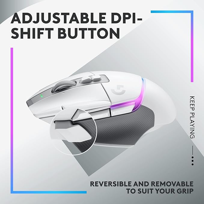 Logitech G502 X Plus Lightspeed Wireless RGB Gaming Mouse - Optical Mouse with LIGHTFORCE Hybrid switches, LIGHTSYNC RGB, Hero 25K Gaming Sensor, Compatible with PC - macOS/Windows - White