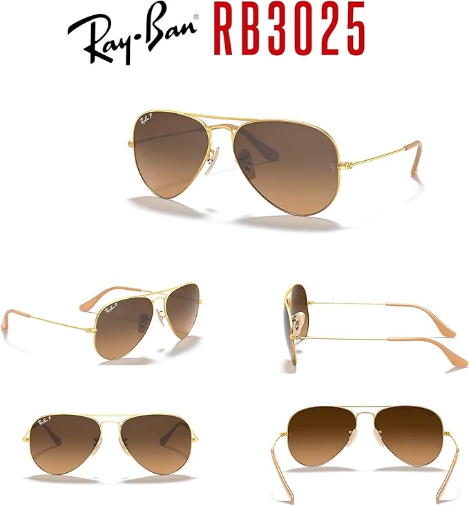 Ray-Ban RB3025 Metal Aviator Sunglasses For Men For Women +BUNDLE with ACCESSORY EYEWEAR KIT