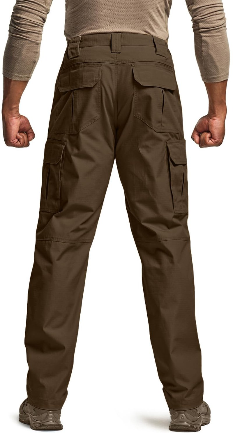 CQR Men's Tactical Pants, Water Resistant Ripstop Cargo Pants, Lightweight EDC Work Hiking Pants, Outdoor Apparel, Raider Tundra, 46W x 30L