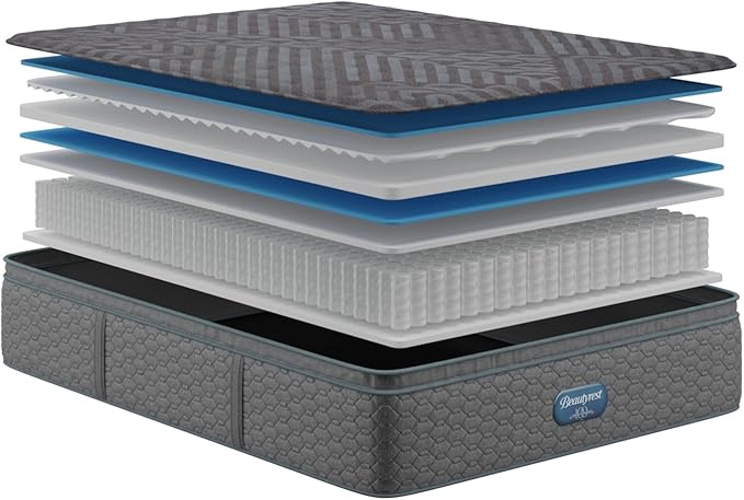 Beautyrest Days End Plush Pillow Top 14.75" Mattress - Full - Cooling Tech, Supportive Durable Pocketed Coils, Pressure Relief, Motion Separation; 100 Night Sleep Trial and 10 Year Warranty
