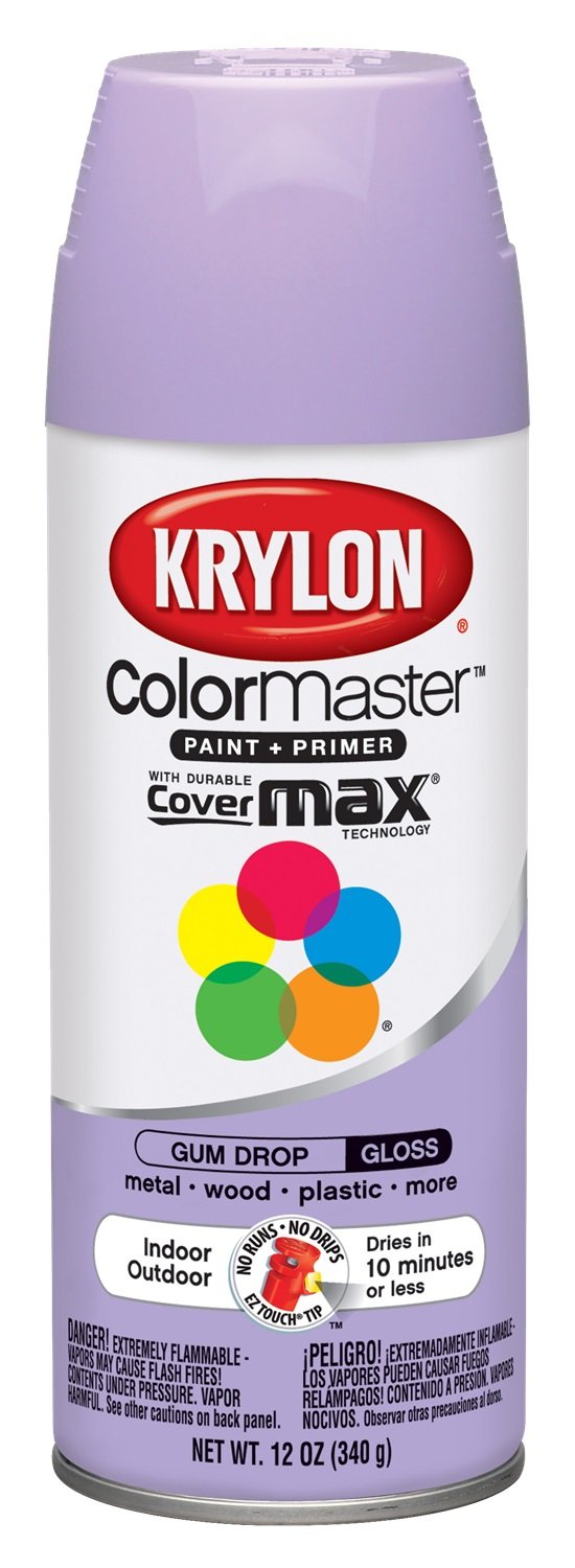 Krylon K05151302 K05151307 ColorMaster Paint + Primer, Gloss, Gum Drop, 12 oz.