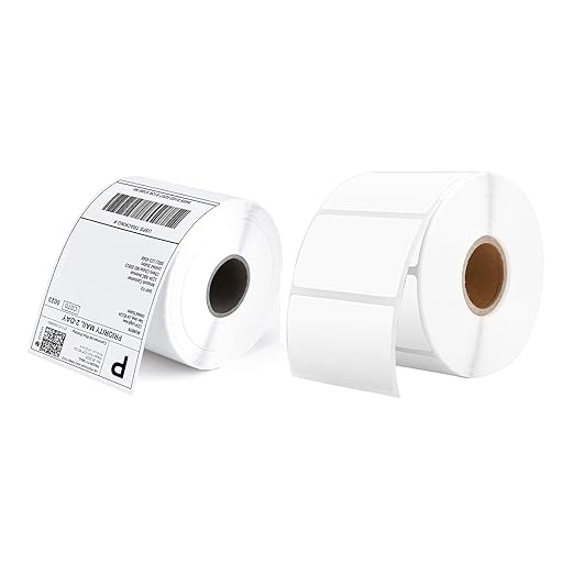 Thermal Direct Shipping Label (Pack of 500 4x6 Per Roll+2.25 x 1.25 Direct Thermal Stickers White Printer Stickers