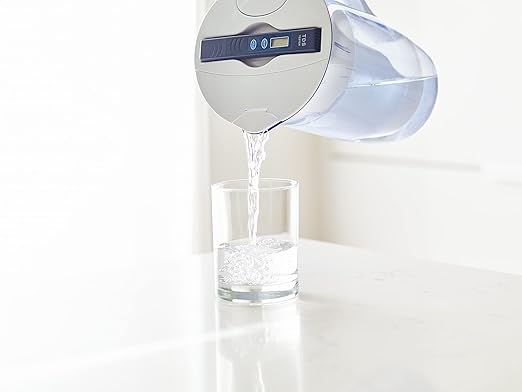 Culligan ZeroWater 10-Cup Ready-Pour Round 5-Stage Water Filter Pitcher with 5-Stage 0 TDS Water Filter – IAPMO Certified to Reduce Lead, Chromium, and PFOA/PFOS
