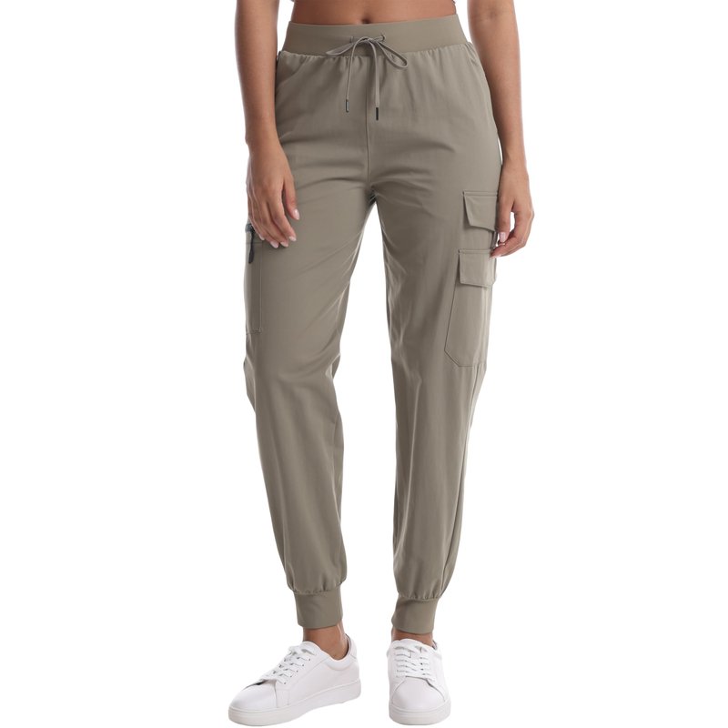 Women's Lightweight Cargo Joggers - Quick-Dry Hiking Pants with 5 Pockets for Workout Travel Casual Camping(Khaki M)