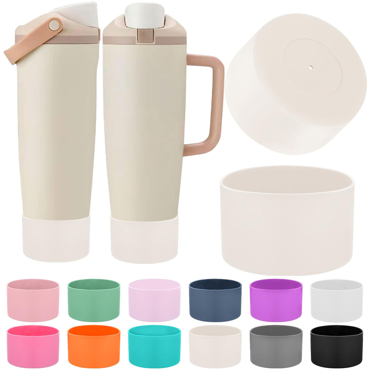 Mity rain 2PCS Protective Silicone Boots for Owala 30oz & 40oz FreeSip Sway