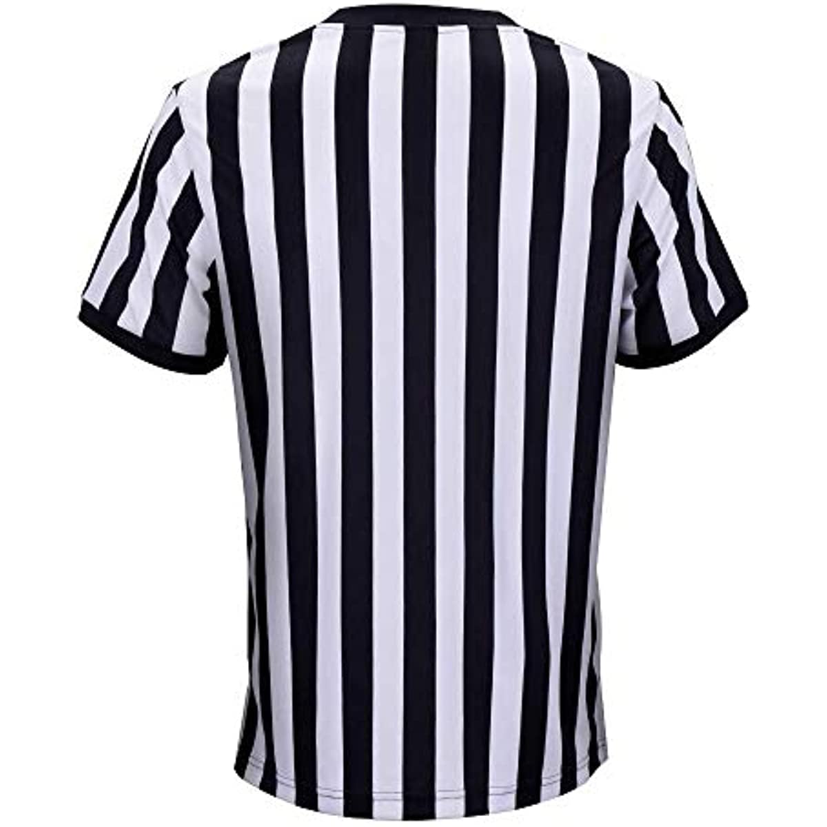 allentian Men's Referee Shirt - Official Black & White Stripe Referee/Umpire Jersey – Pro-Style V-Neck Referee Uniform, Great for Basketball, Football, Soccer (S)