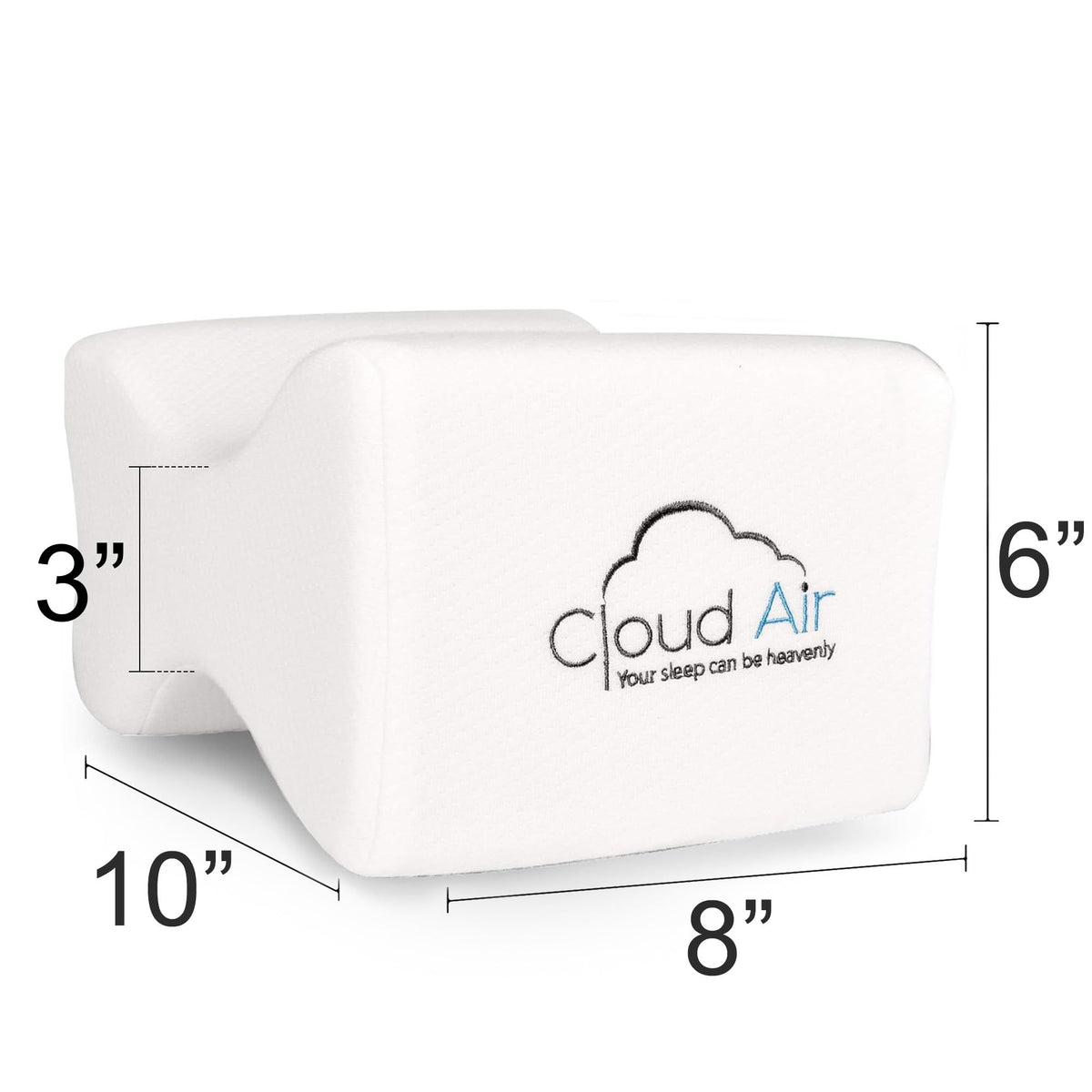 Vaunn Medical Cloud Air Side Sleeper Memory Foam Knee Pillow and Leg Positioner Cushion to Soothe Back, Leg and Hip Discomfort