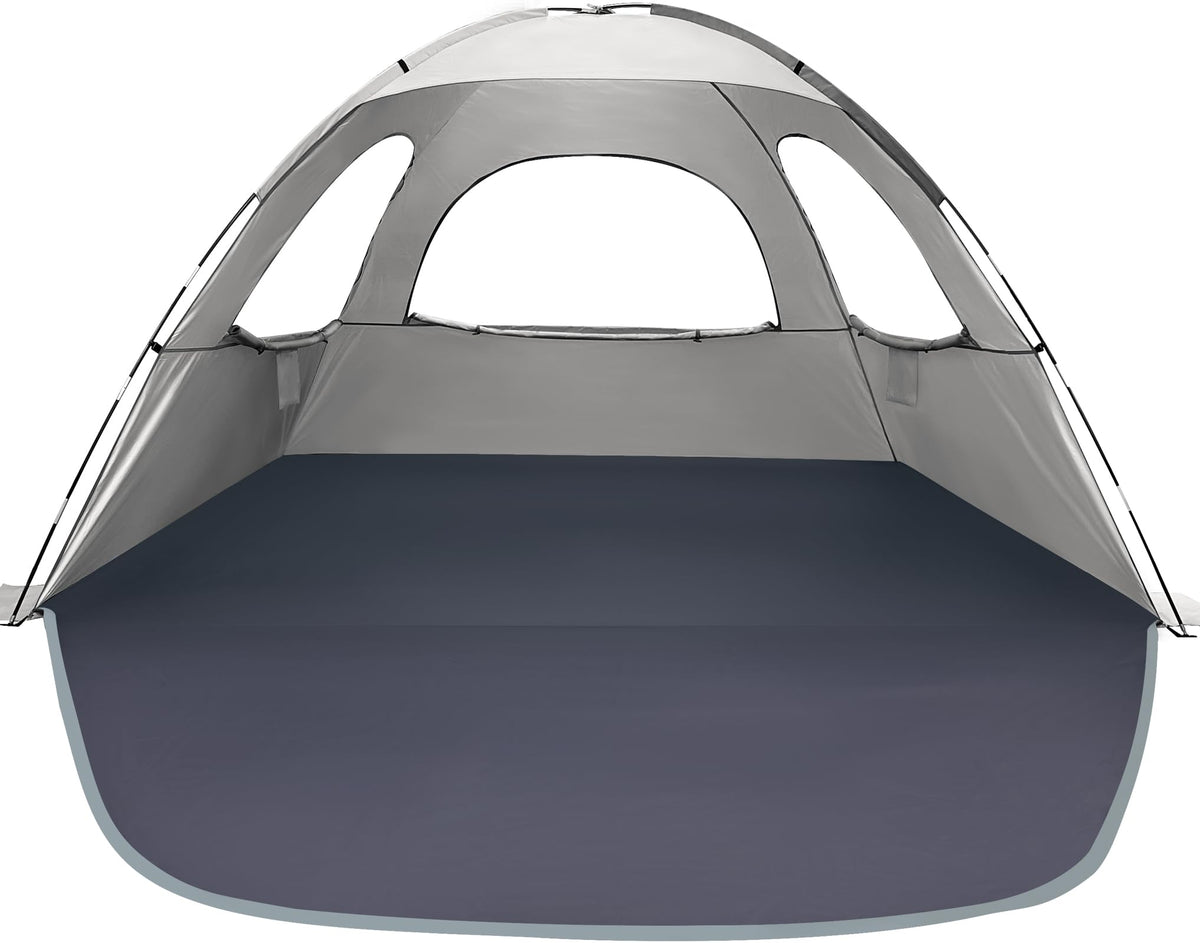 WhiteFang Beach Tent Anti-UV Portable Sun Shade Shelter for 8 Person, Extendable Floor with 3 Ventilating Mesh Windows Plus Carrying Bag, Stakes and Guy Lines (Baby's Breath)