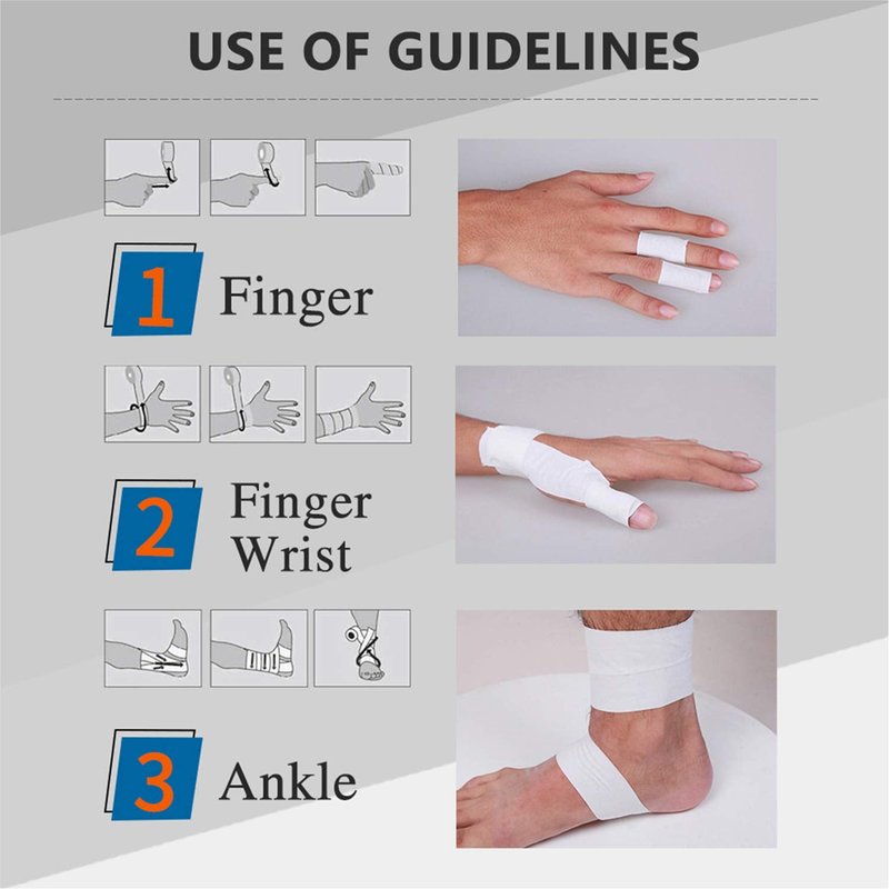 Self Adherent Cohesive Bandages Wrap 6 Count 2" x 5 Yards, Medical Tape, Adhesive Flexible Breathable First Aid Non Woven Rolls, Stretch Athletic, Ankle Sprains & Swelling, Sports