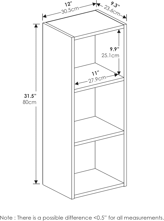 Furinno Pasir 3-Tier No Tool Assembly Open Shelf Bookcase, French Oak | Furinno, Pasir, 3-Tier, No Tool Assembly, Open Shelf, Bookcase