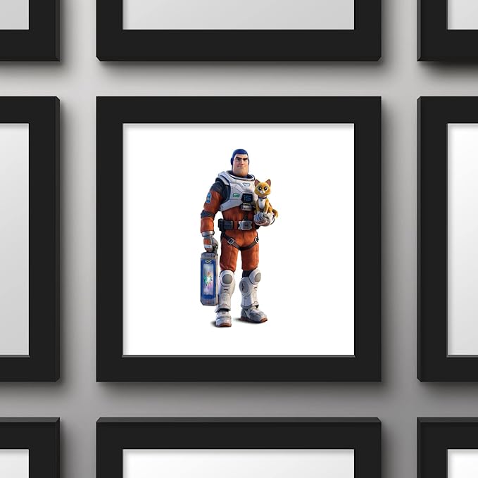 Trends International Gallery Pops Disney Pixar Lightyear - Buzz Lightyear and SOX Wall Art Wall Poster, 12" x 12", Black Framed Version