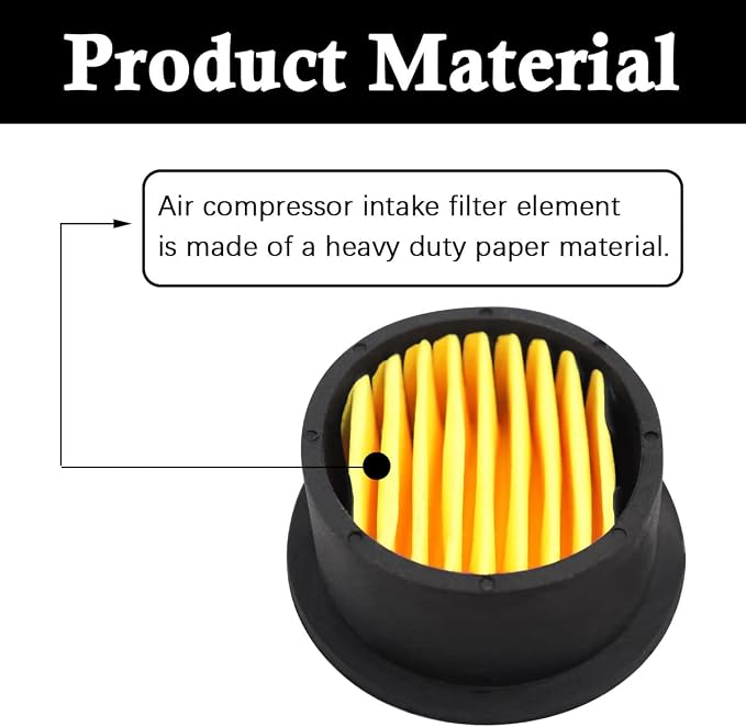 4pcs Air Compressor Replacement Filter Elements, Air Compressor Intake Paper