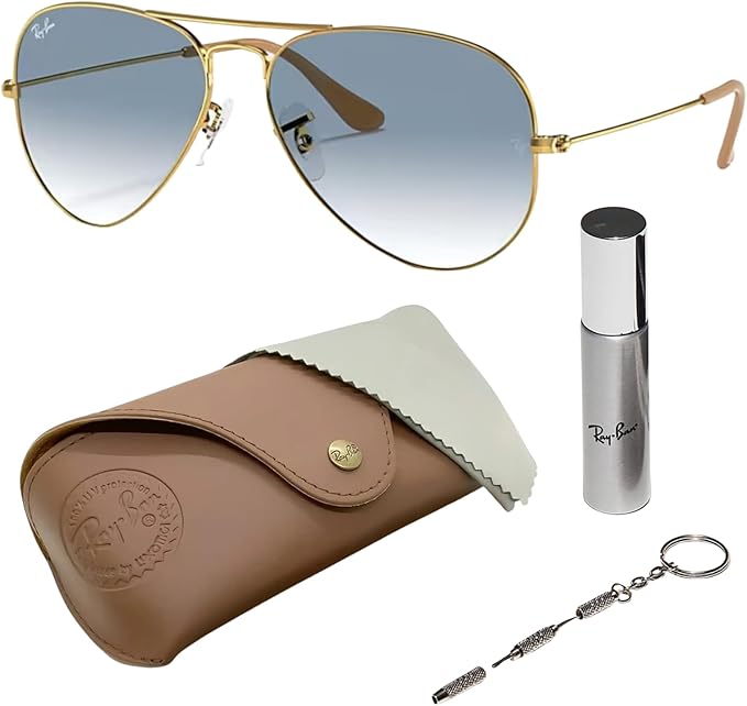 Ray-Ban RB3025 AVIATOR GRADIENT Pilot Shaped Sunglasses for Men & Women with Official RAYBAN Eyewear Kit