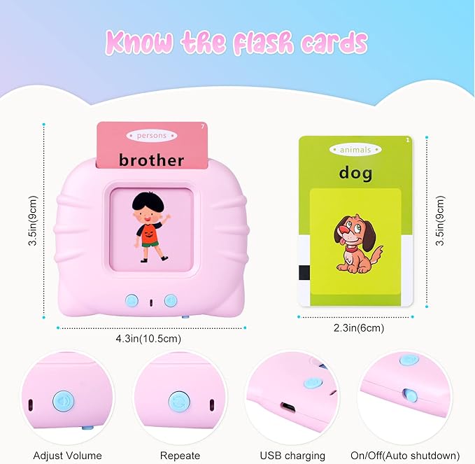 Talking Flash Cards for Toddlers 3-6 Year Old,Learning Educational Toddler Toys,Montessori Toys,Autism Sensory Toys,Gifts for Boys and Girls,224 Sight Word Speech Therapy Toys for Kids