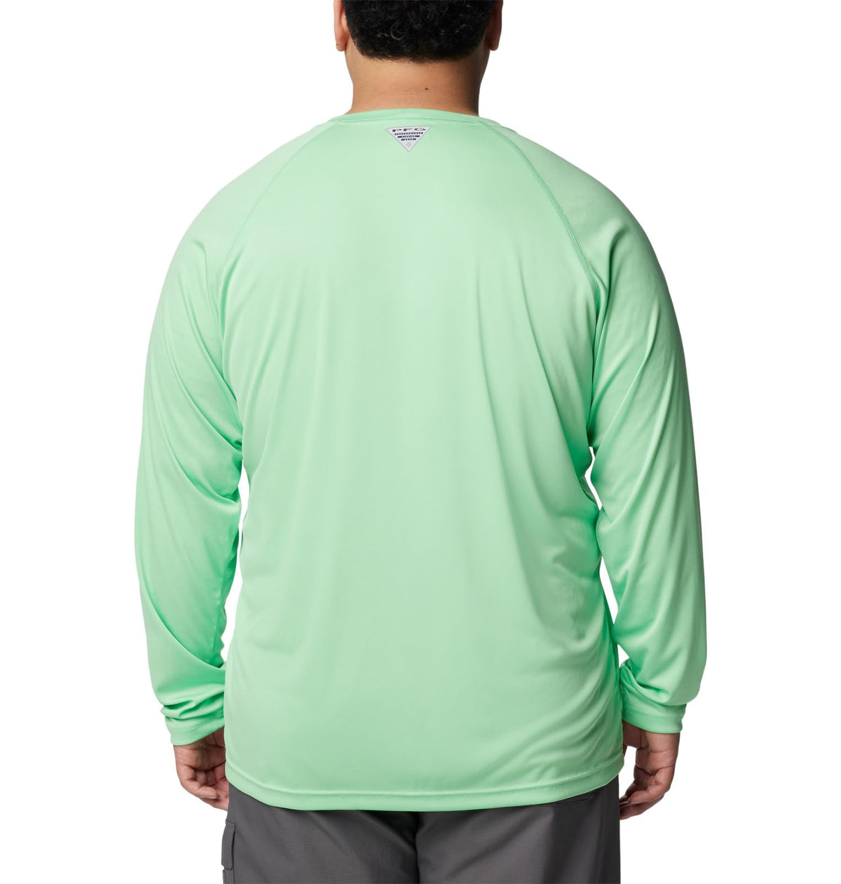 Columbia Men's Terminal Tackle Long Sleeve Fishing Shirt, Ocean Mint/White Logo, 1X