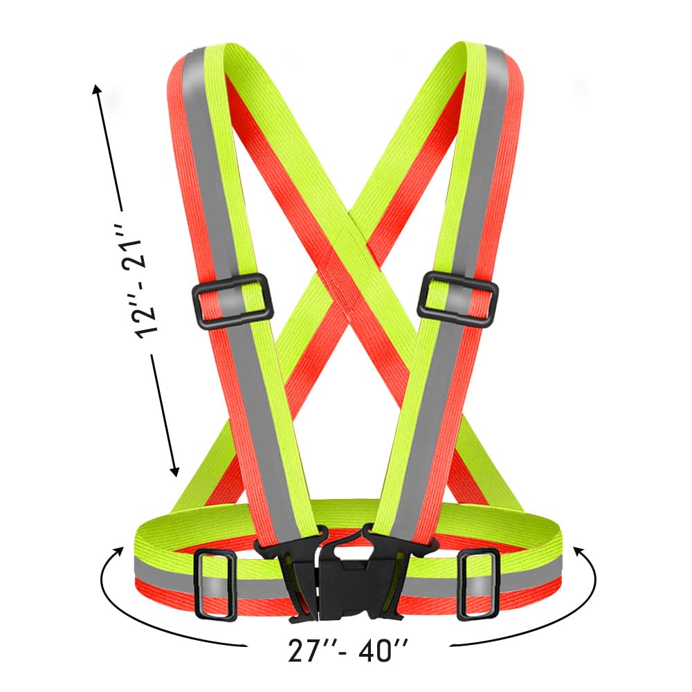 Fepdiu High Visibility Reflective Vest Safety Vest Running Reflective Gear Adjustable Reflective Vest for Walking,Jogging,Hiking,Night Cycling (Black)