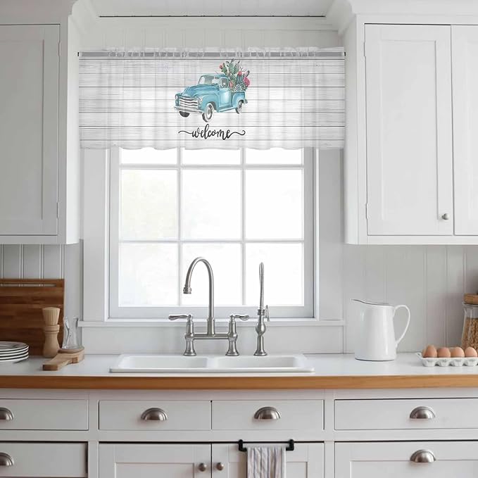 Welcome Sheer Valance Curtains, Summer Car