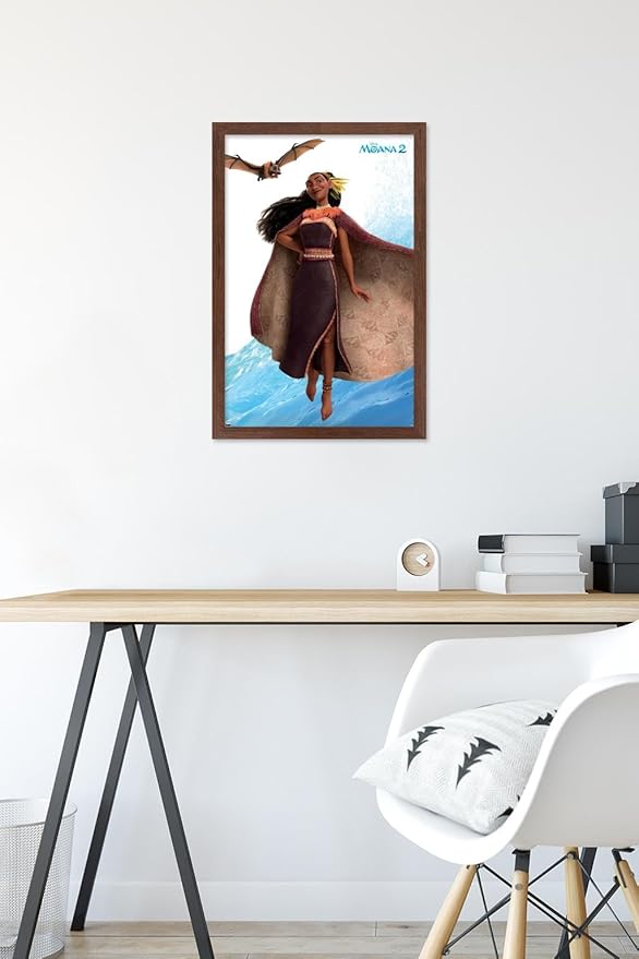 Trends International Disney Moana 2 - Matangi Wall Poster, 22.4L x 14.7W, Mahogany Framed Version