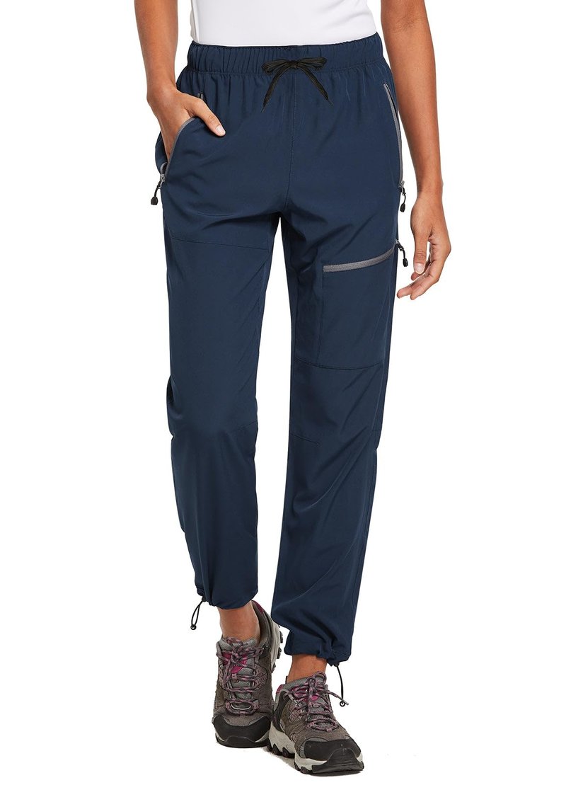 baleaf Travel Pants Women Hiking Long Tall Lightweight Quick Dry Water Resistant Cargo Pants 31'' Trip 31''-Navy Blue XL