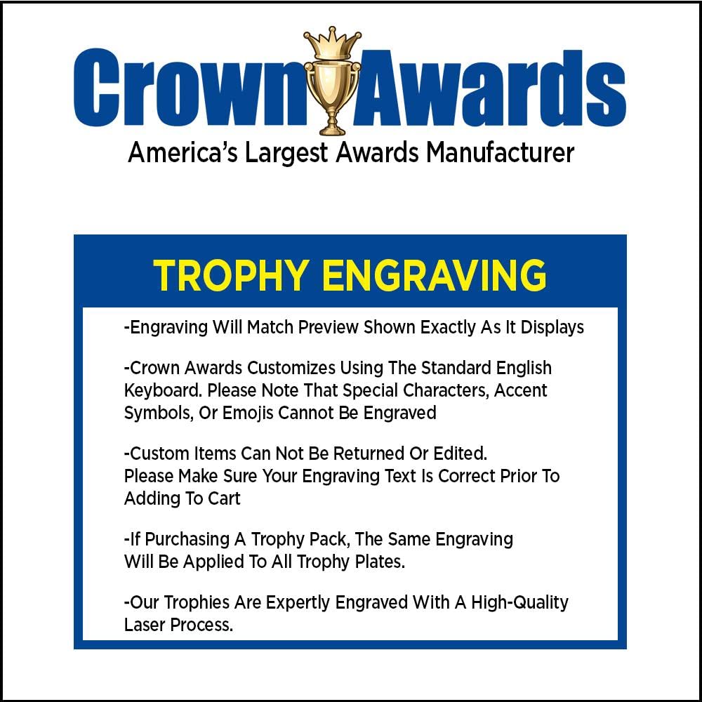 Crown Awards Gold Star Trophies with Custom Engraving, 7.25" Personalized Shiny Gold Achievement Star Trophy On Deluxe Round Base 1 Pack Prime