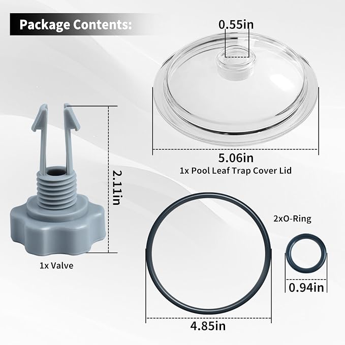 SF80110-1 Leaf Trap Cover Lid 5 inch Have O-Ring & Valve, Fit