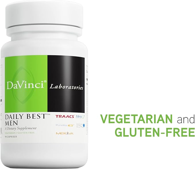 DAVINCI Labs - Daily Best Men - A Dietary Supplement with Vitamin B6, Vitamin B12 Vitamin C, Vitamin K2, and More - Vegetarian, Gluten-Free - 90 Capsules