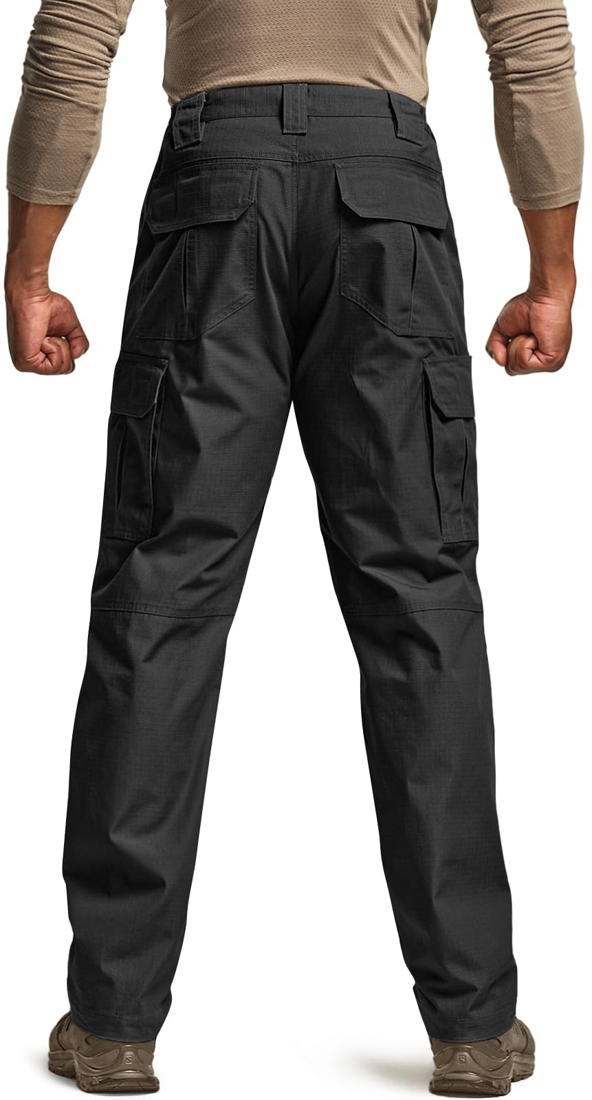 CQR Men's Tactical Pants, Water Resistant Ripstop Cargo Pants, Lightweight EDC Work Hiking Pants, Outdoor Apparel, Raider Black, 36W x 34L