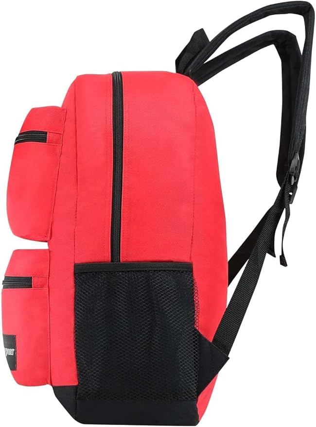 6-Pack 19” Sport Backpacks with 18 Piece School Supplies Kits - Pens, Pencils, Crayons - Bulk Bundle for Elementary, Middle, and High School Students, 6 Assorted Styles
