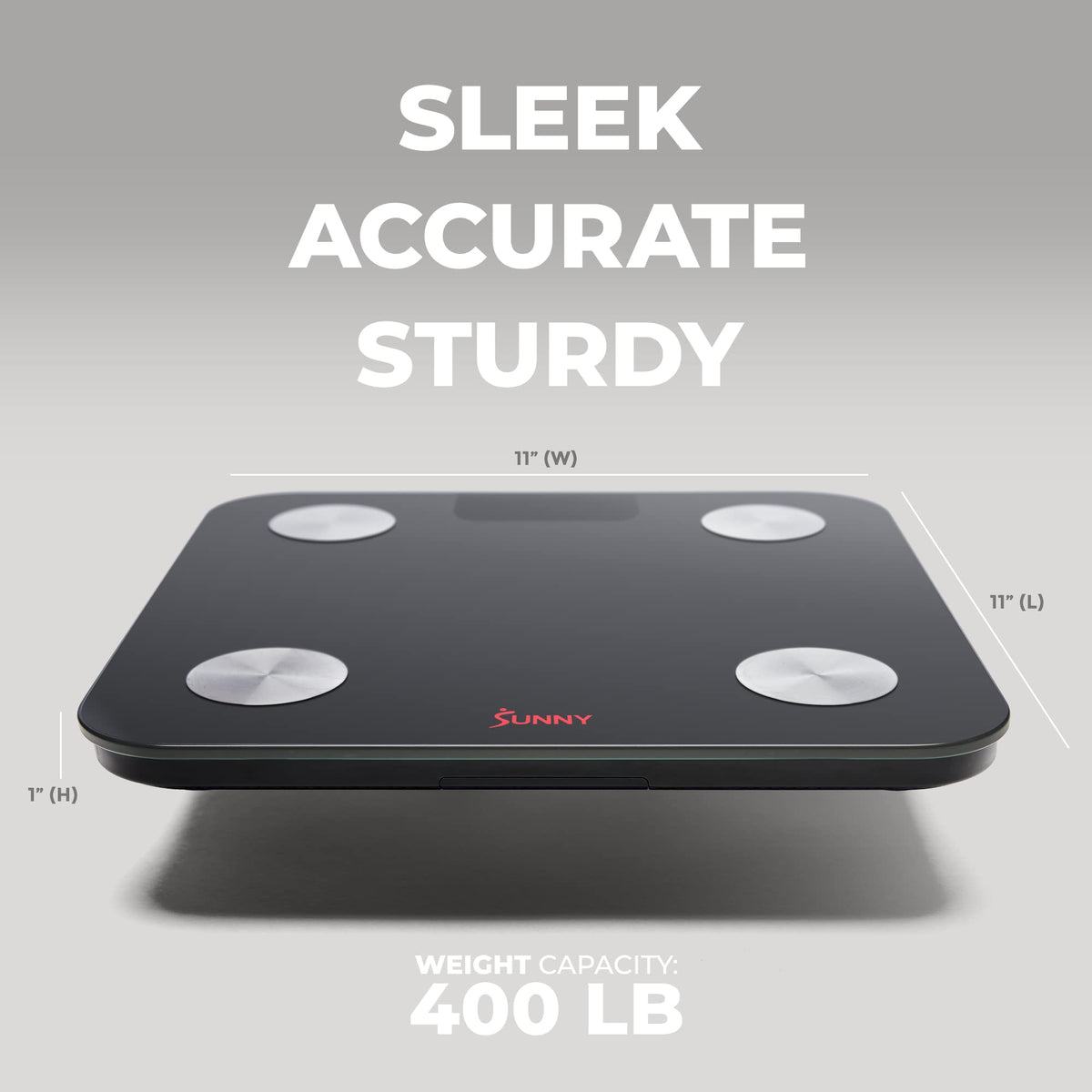 Sunny Health & Fitness 20 Metric Advanced Body Fat Composition BMI Scale with Health Tracker & Analyzer App - Smart Bathroom Scale for Body Weight, Metabolic Age, BMR, Fat Mass and More – SF-WS022063