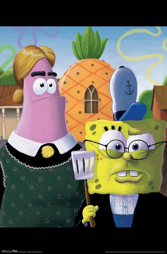Trends International Nickelodeon Spongebob Squarepants - American Gothic Wall Poster, 19L x 13W, Premium Unframed Version